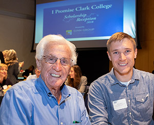 Al Bauer at the 2018 scholarship reception with one of his scholarship recipients, Chad Lipka